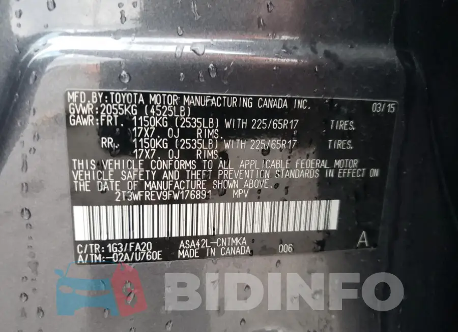 2T3WFREV9FW176891 Photo# 13