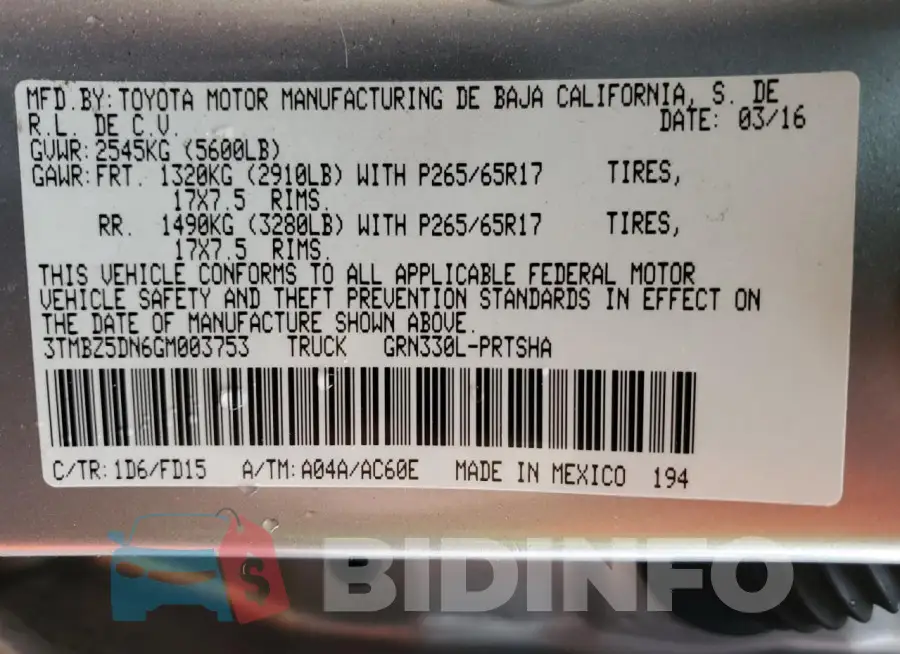 3TMBZ5DN6GM003753 Photo# 13