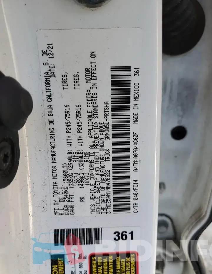 3TMCZ5AN1NM470522 Photo# 12