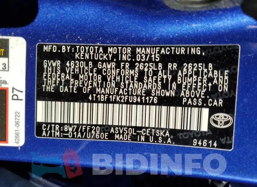 4T1BF1FK2FU941176 Photo# 12