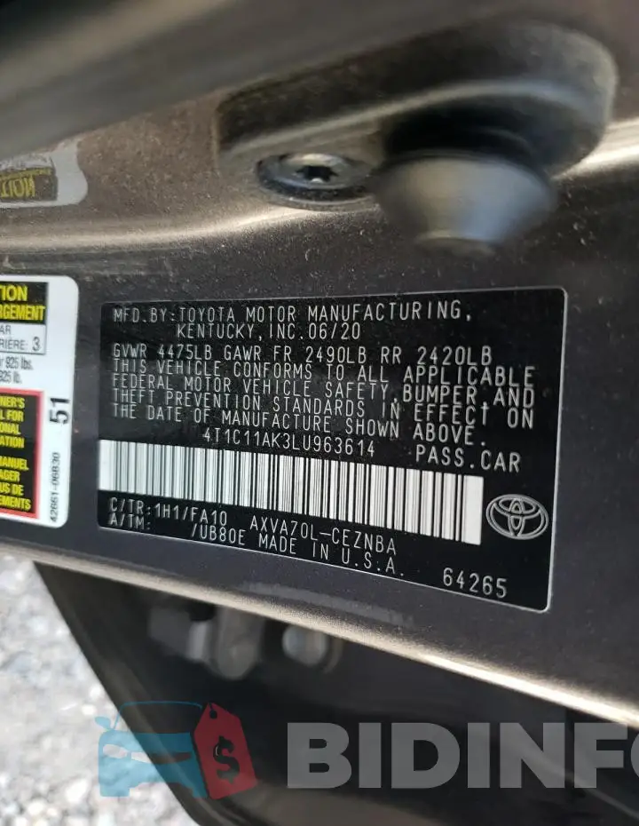 4T1C11AK3LU963614 Photo# 13