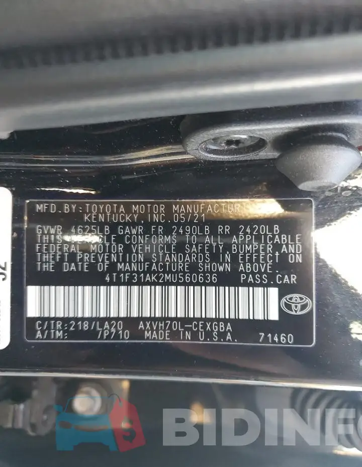4T1F31AK2MU560636 Photo# 13