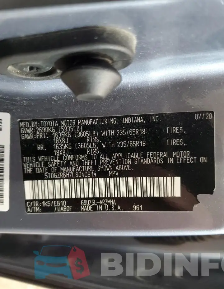 5TDGZRBH7LS040914 Photo# 13