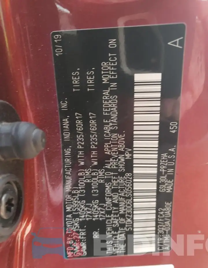 5TDKZ3DC6LS056028 Photo# 13