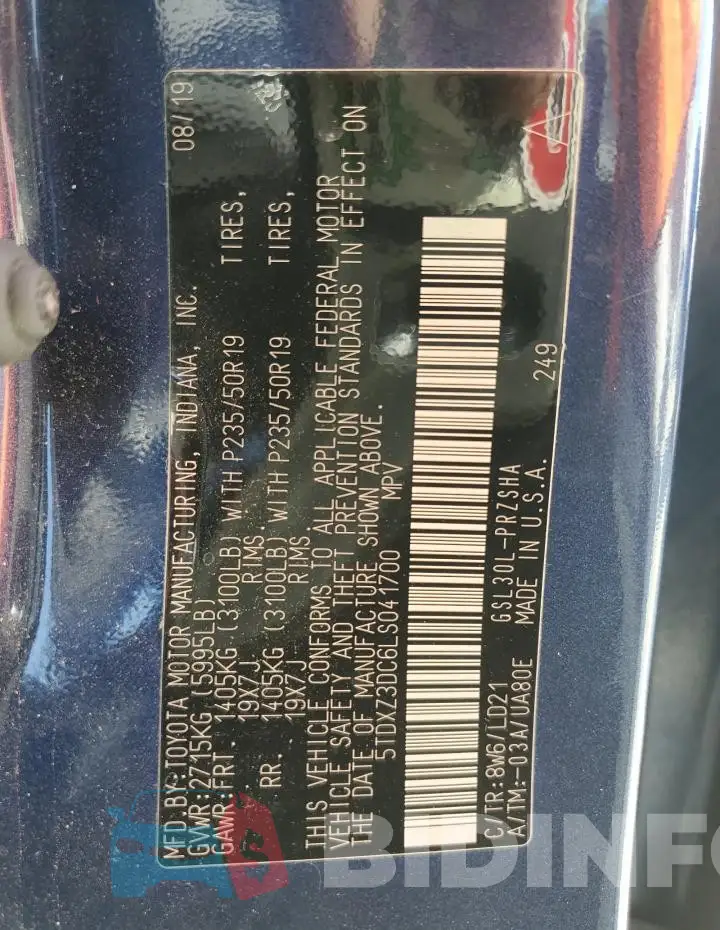 5TDXZ3DC6LS041700 Photo# 13