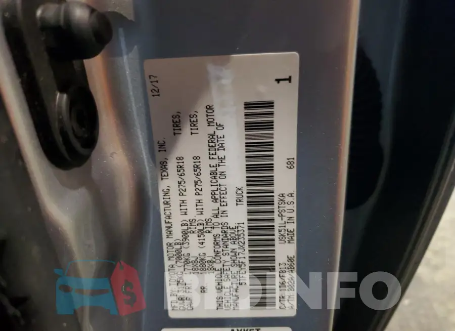 5TFEY5F17JX235371 Photo# 13