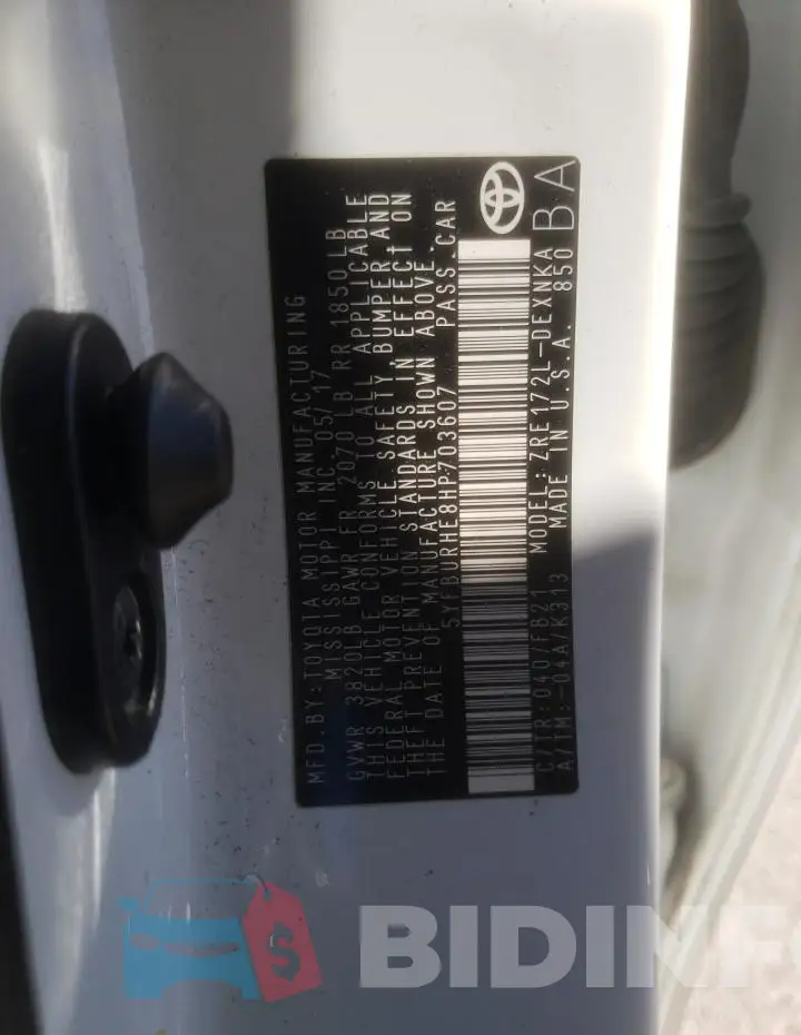 5YFBURHE8HP703607 Photo# 12