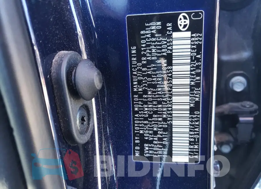 5YFS4RCE7LP057458 Photo# 13