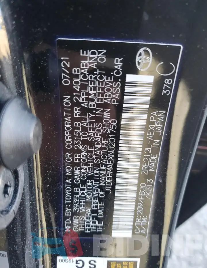 JTDEPMAEXNJ201750 Photo# 12