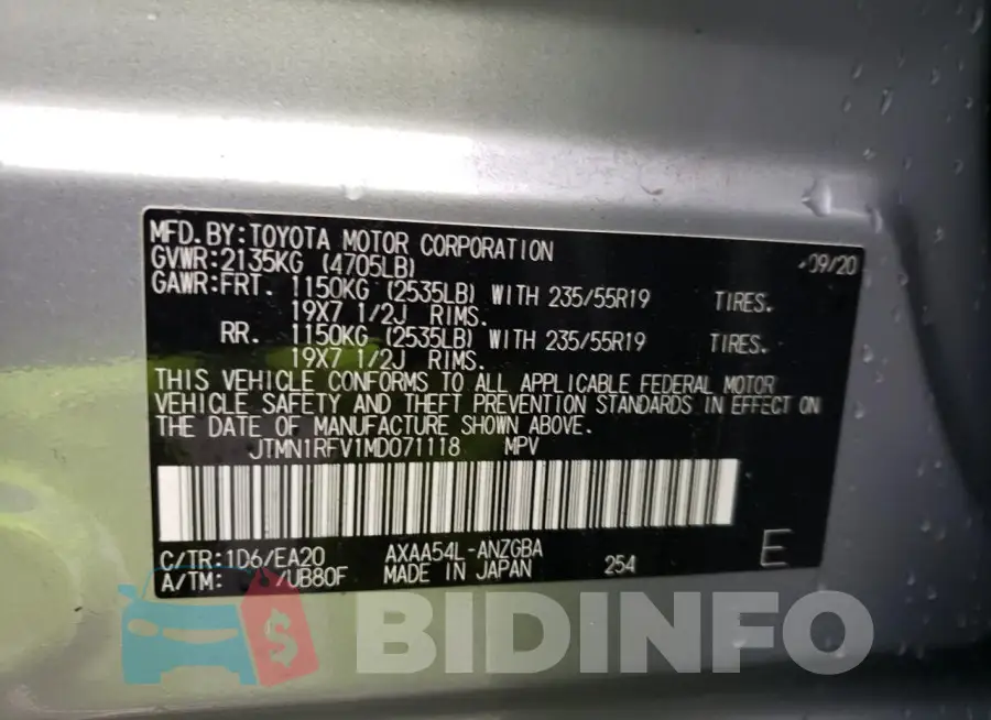 JTMN1RFV1MD071118 Photo# 13