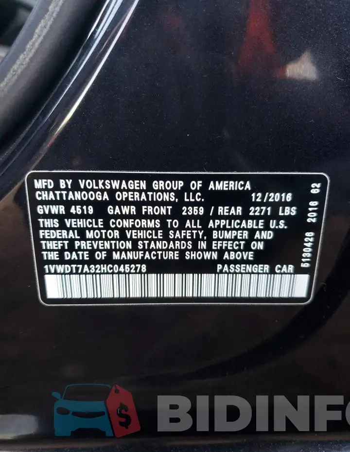 1VWDT7A32HC045278 Photo# 12