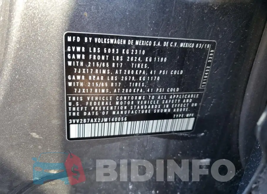 3VV2B7AX2JM140056 Photo# 13
