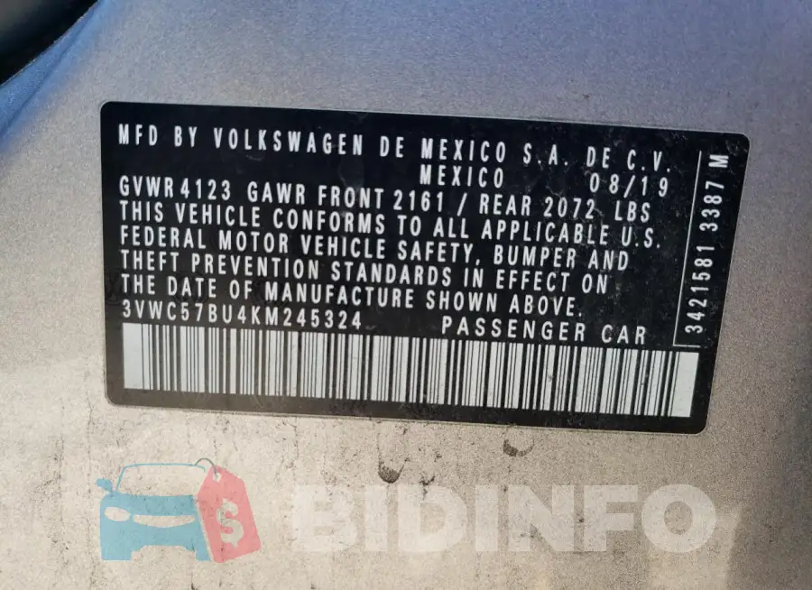 3VWC57BU4KM245324 Photo# 12