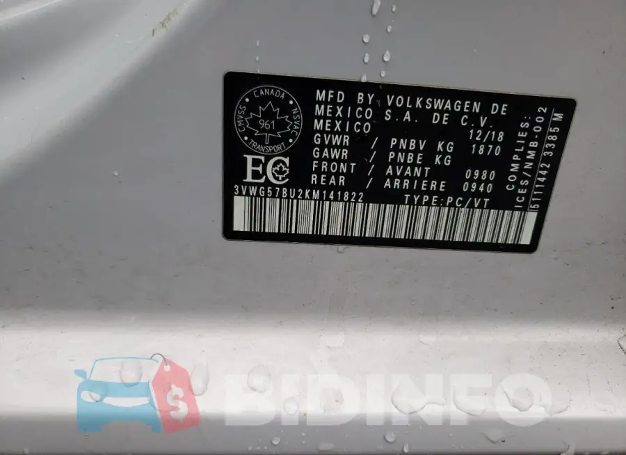 3VWG57BU2KM141822 Photo# 13