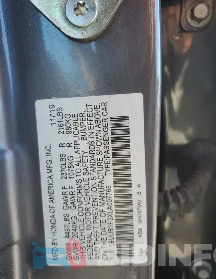 19UUB1F3XLA007766 Photo# 12