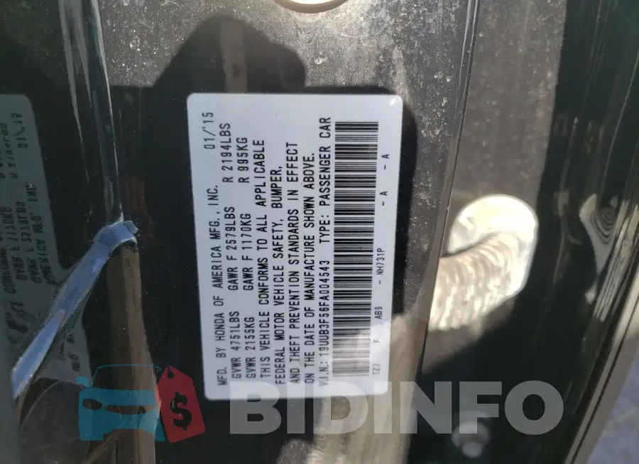 19UUB3F56FA004543 Photo# 12