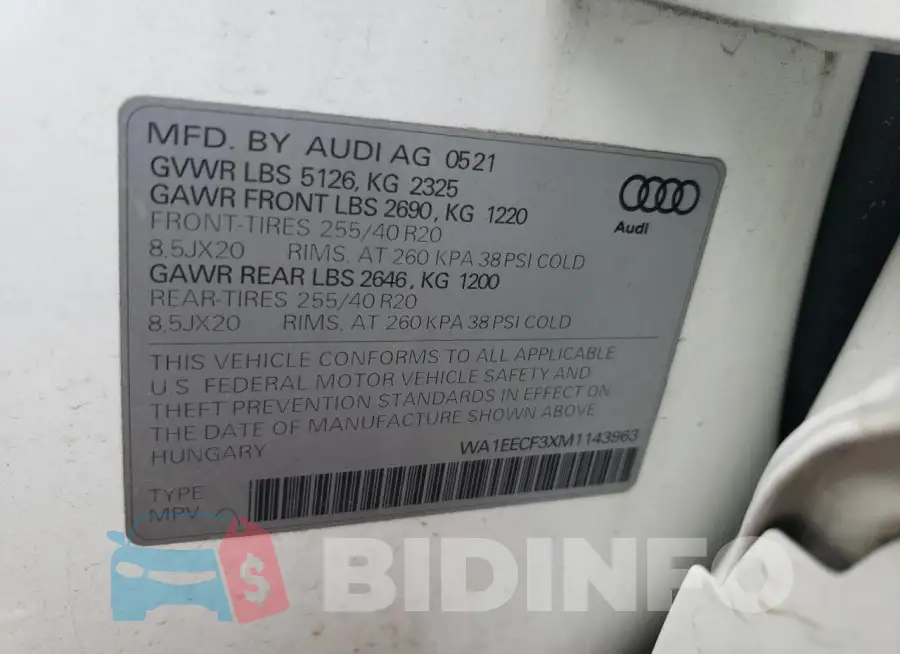 WA1EECF3XM1143963 Photo# 12