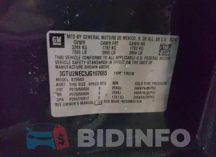 3GTU2NEC3JG107665 Photo# 12