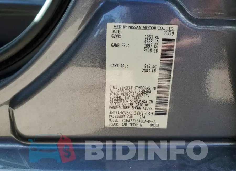 1N4BL4CV6KC180333 Photo# 12