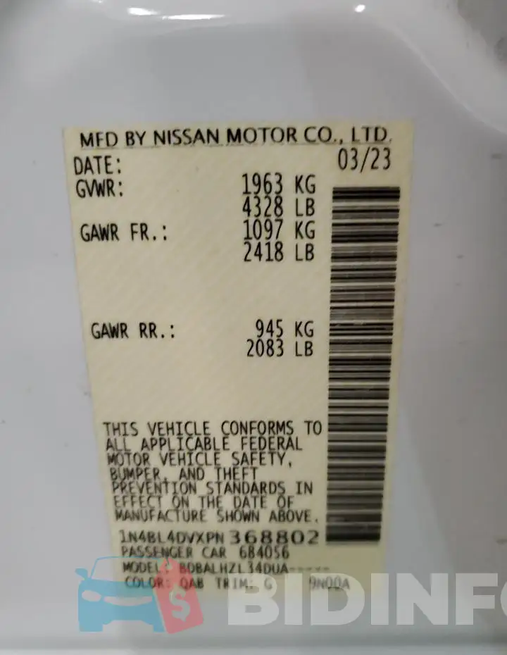 1N4BL4DVXPN368802 Photo# 12