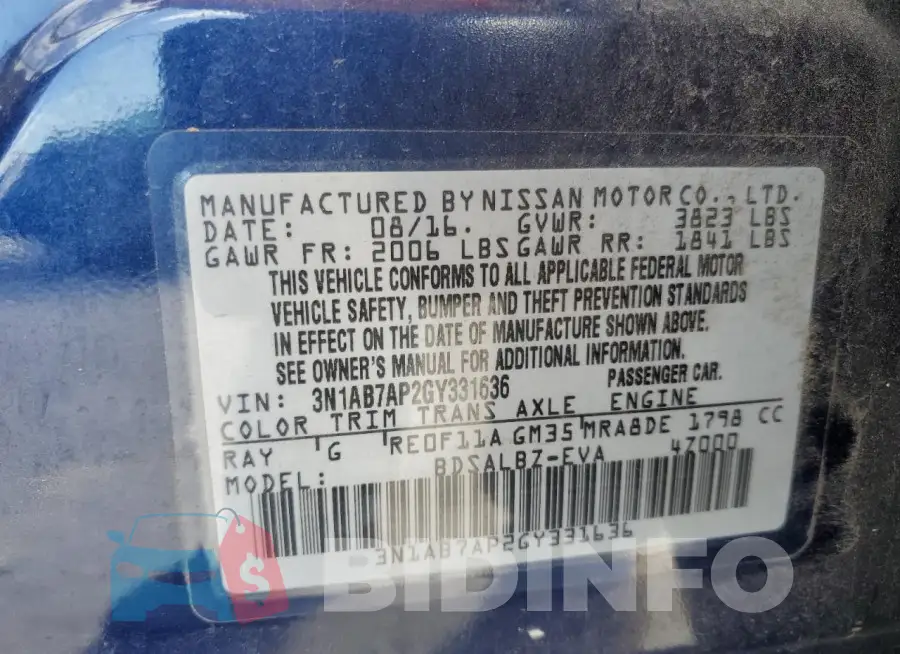 3N1AB7AP2GY331636 Photo# 12