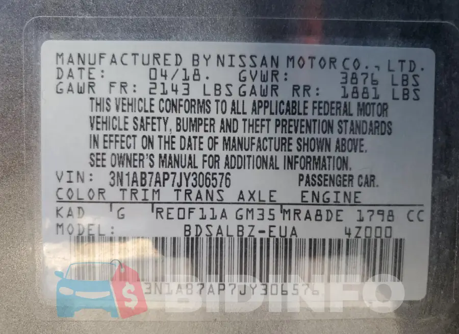 3N1AB7AP7JY306576 Photo# 12
