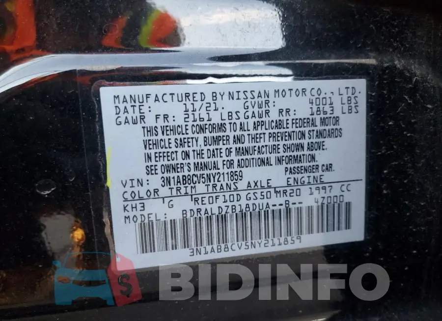 3N1AB8CV5NY211859 Photo# 12