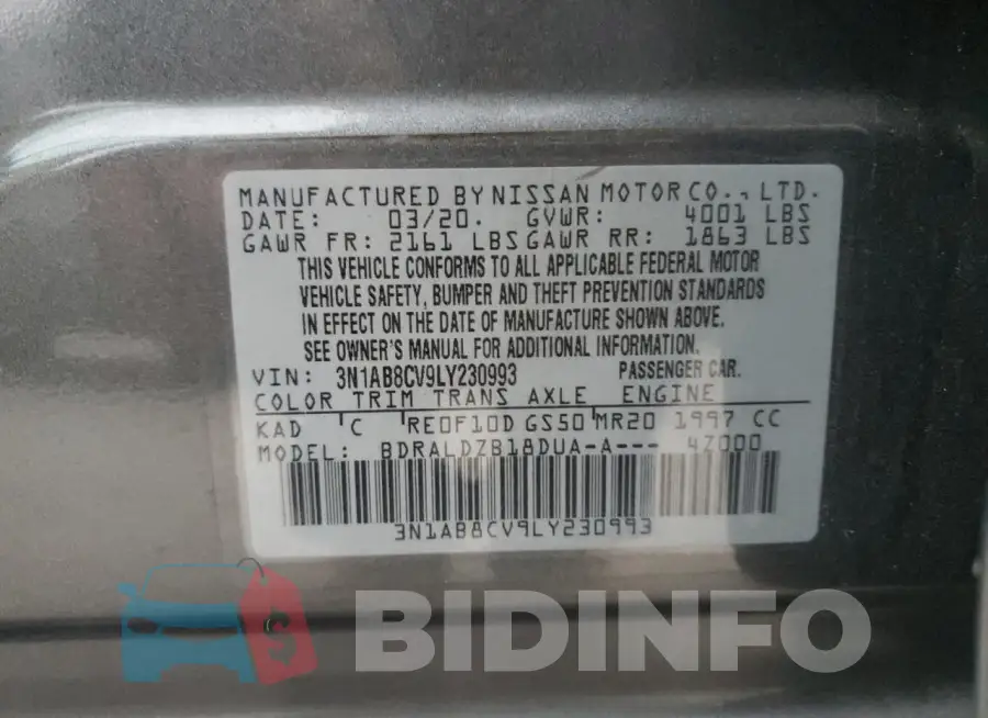 3N1AB8CV9LY230993 Photo# 12