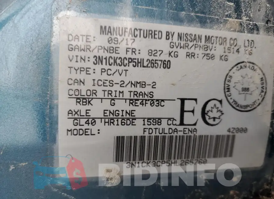 3N1CK3CP5HL265760 Photo# 13