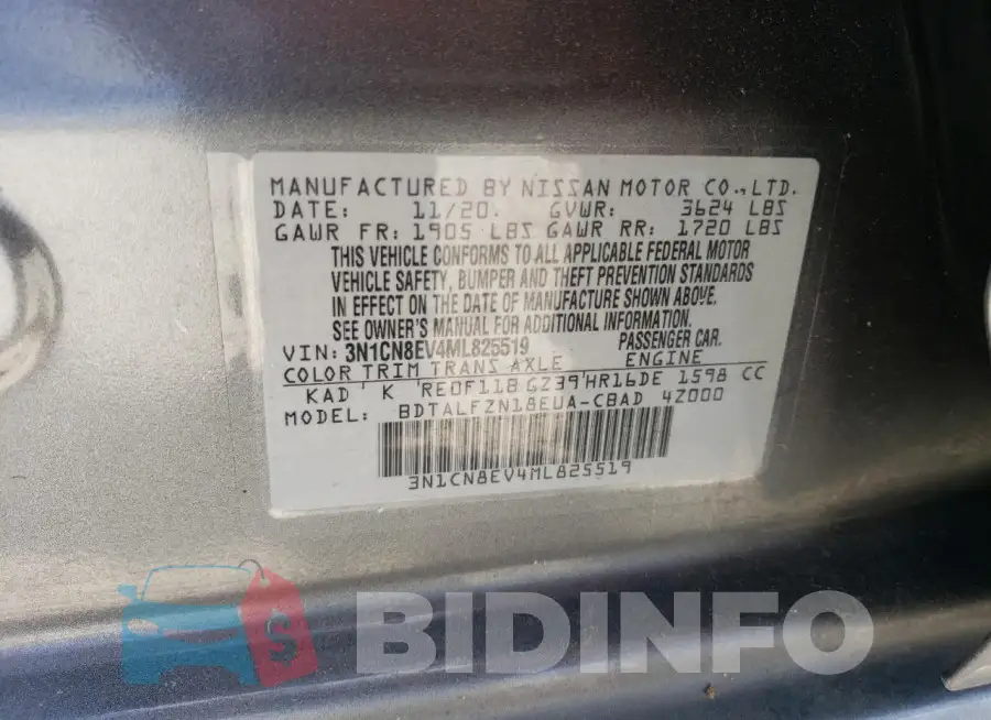 3N1CN8EV4ML825519 Photo# 12
