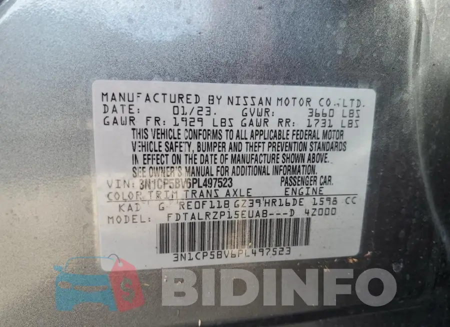 3N1CP5BV6PL497523 Photo# 14