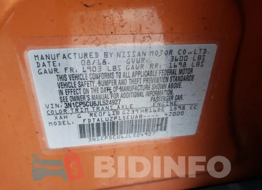 3N1CP5CU6JL524927 Photo# 12