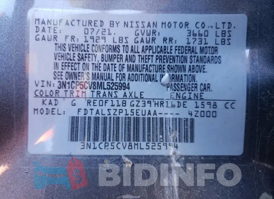 3N1CP5CV8ML525994 Photo# 13