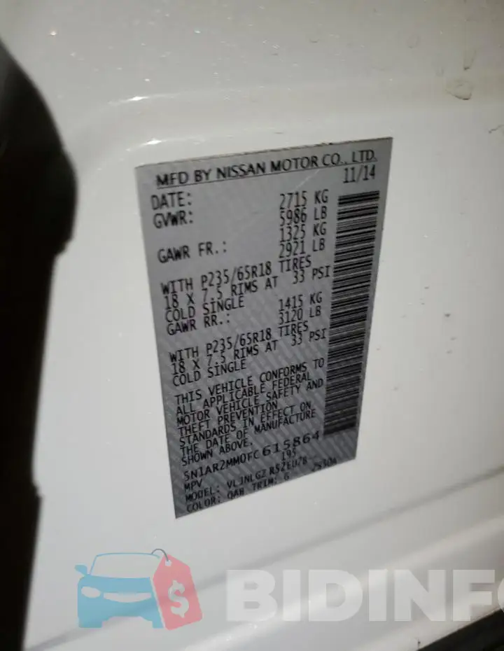 5N1AR2MM0FC615864 Photo# 13