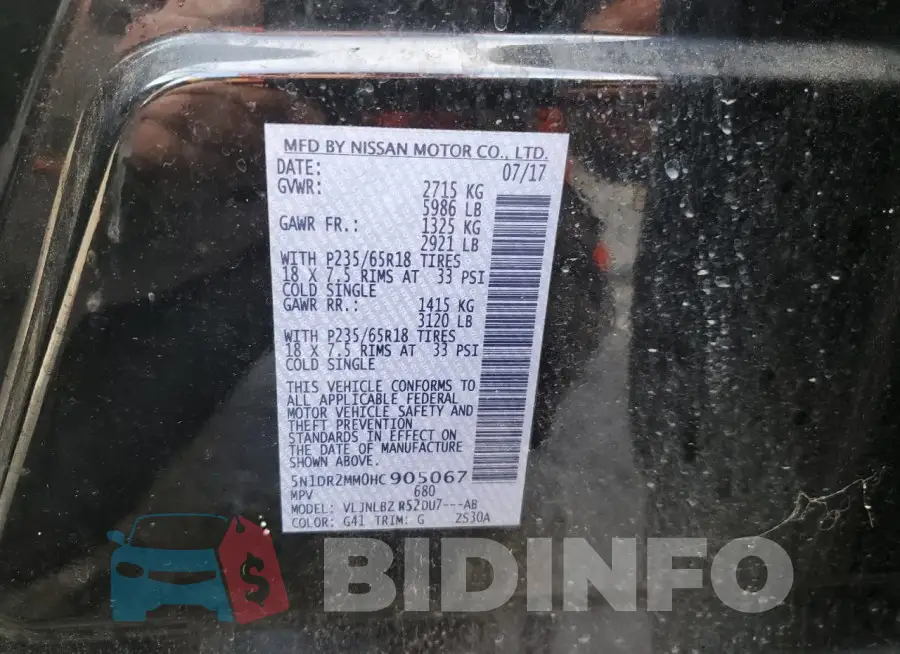 5N1DR2MM0HC905067 Photo# 13