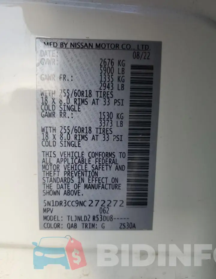 5N1DR3CC9NC272272 Photo# 14