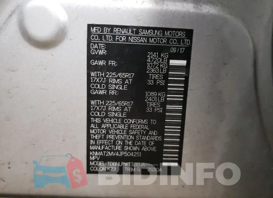 KNMAT2MV4JP504251 Photo# 12