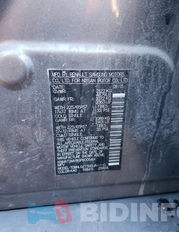 KNMAT2MV8GP600540 Photo# 13