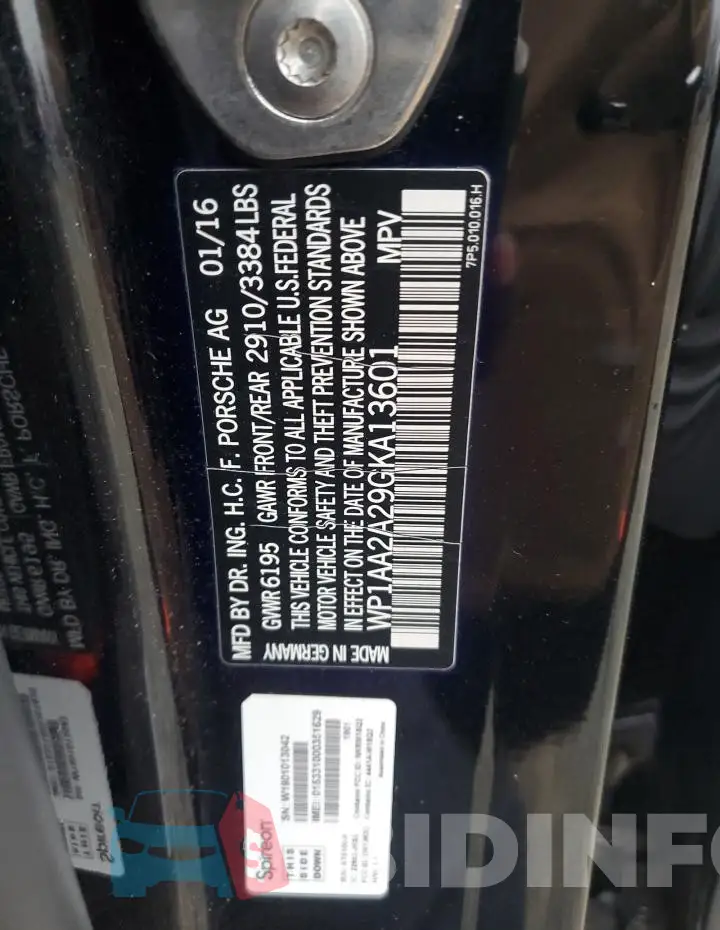 WP1AA2A29GKA13601 Photo# 12