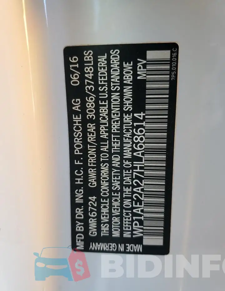 WP1AE2A27HLA68614 Photo# 13