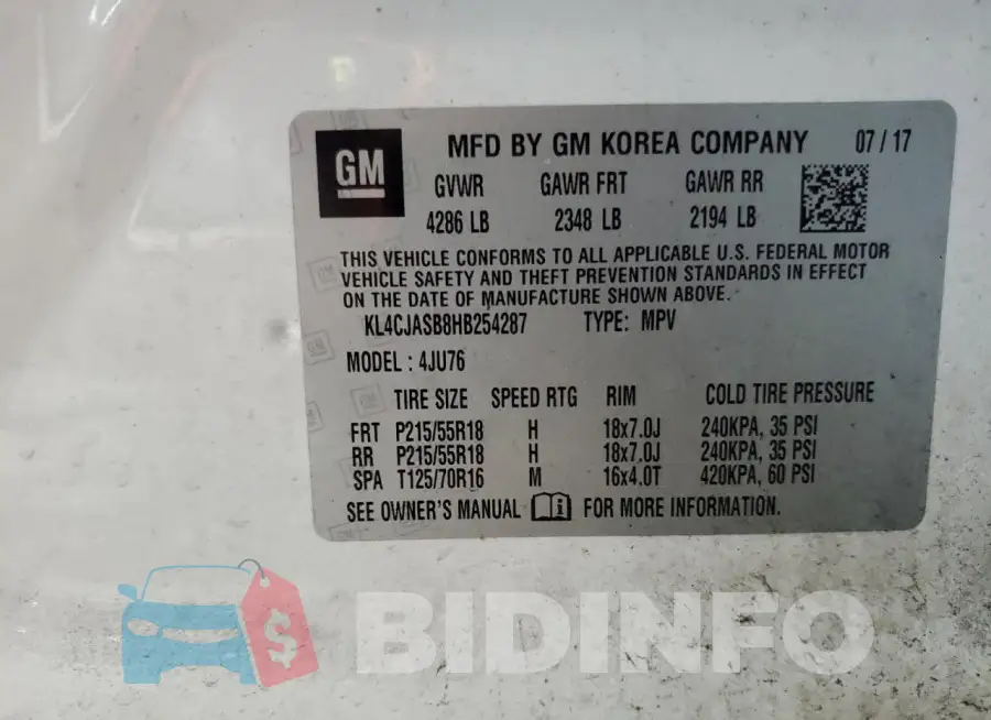 KL4CJASB8HB254287 Photo# 13
