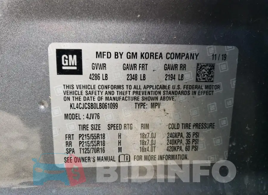 KL4CJCSB0LB061099 Photo# 12