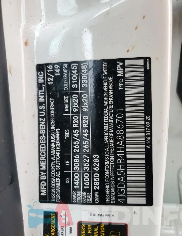 4JGDA5HB4HA886701 Photo# 12
