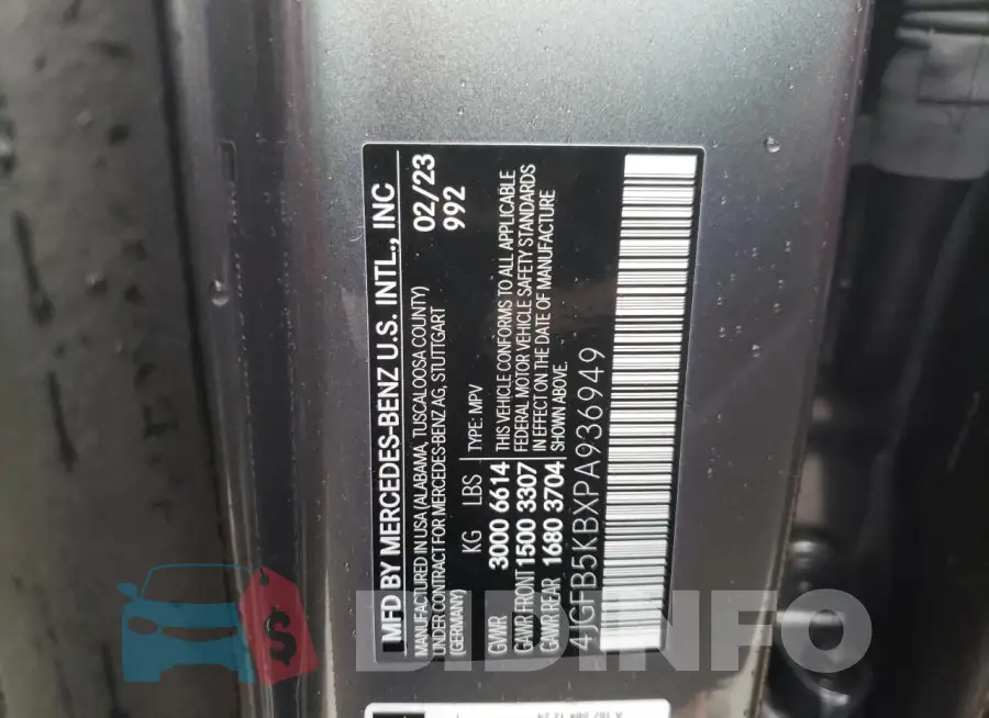 4JGFB5KBXPA936949 Photo# 13