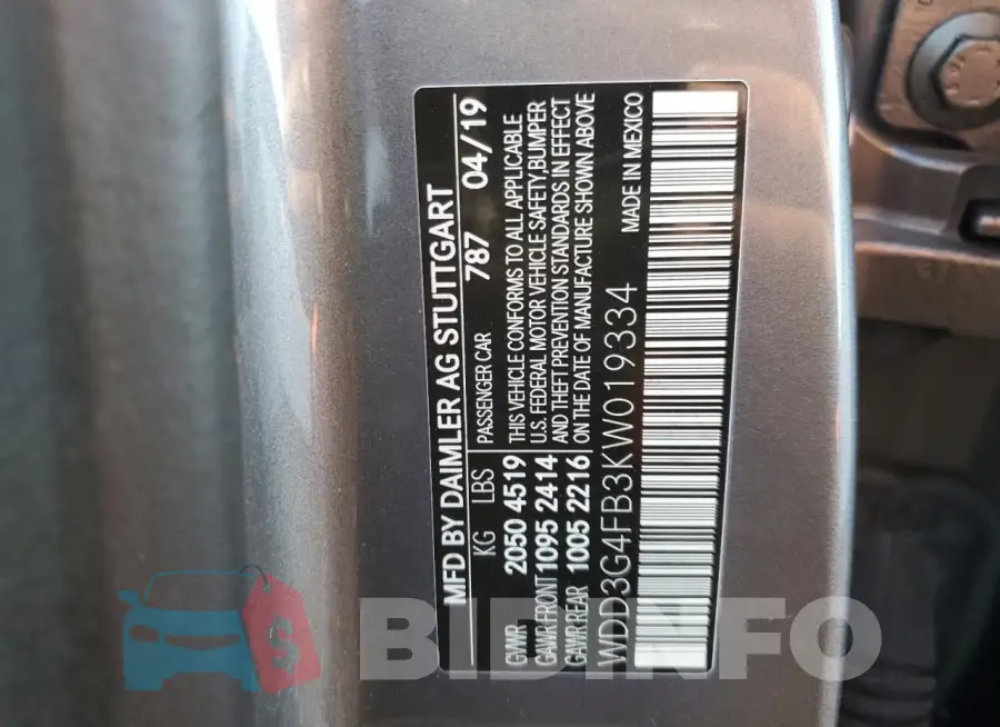 WDD3G4FB3KW019334 Photo# 12