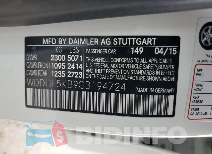 WDDHF5KB9GB194724 Photo# 12