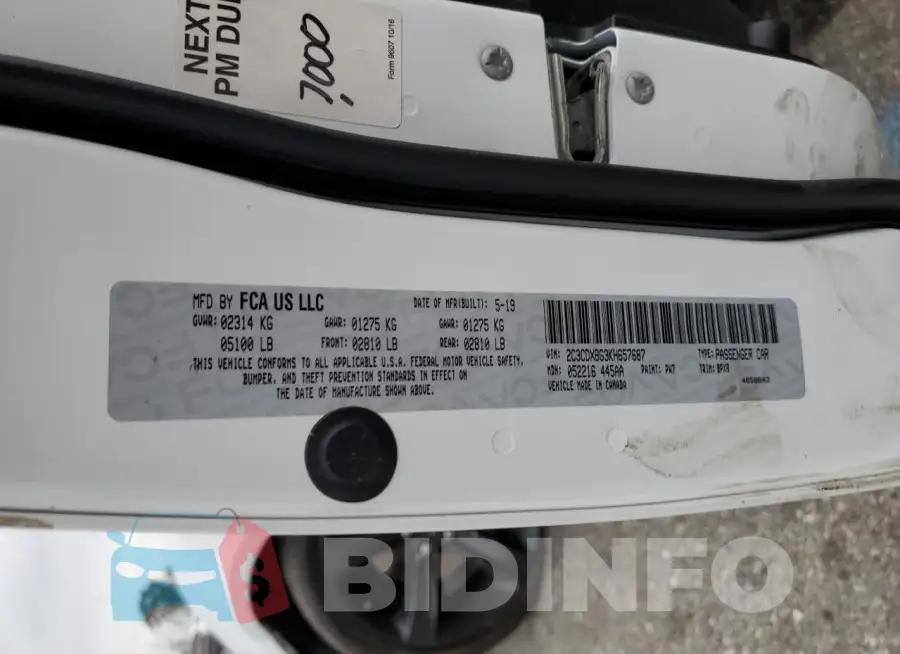 2C3CDXBG3KH657687 Photo# 12