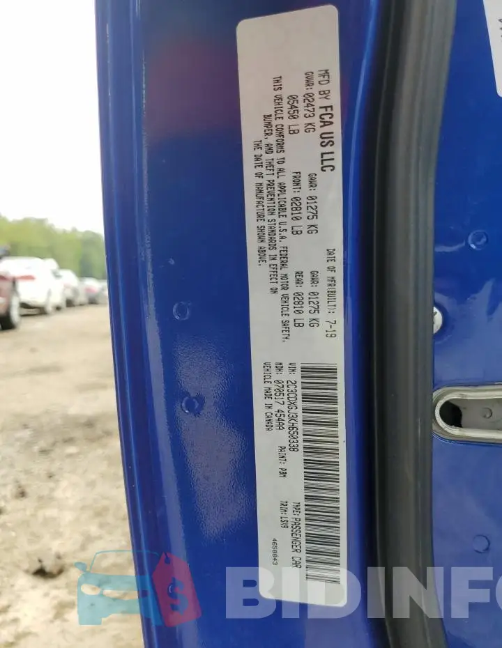 2C3CDXGJ3KH650338 Photo# 13