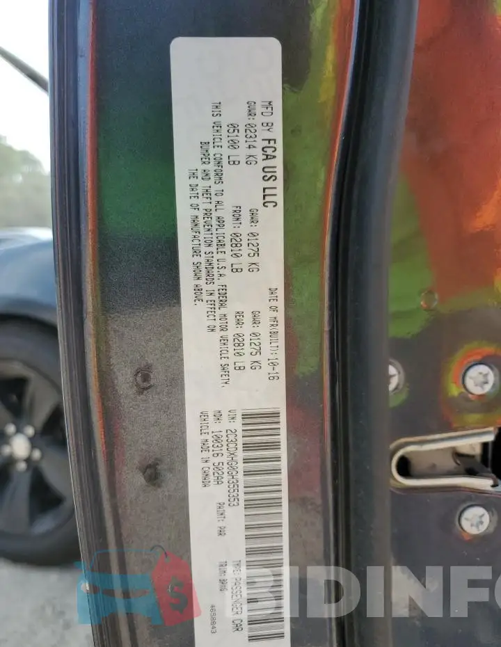 2C3CDXHG0GH355353 Photo# 12