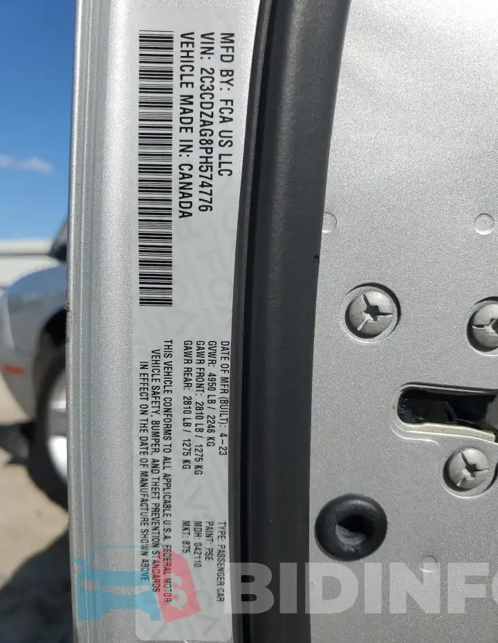 2C3CDZAG8PH574776 Photo# 13